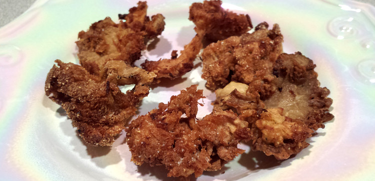 Deep Fried Oyster Mushrooms coated in Panko and Cornmeal